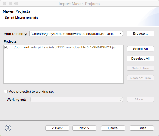 Eclipse Import Dialog